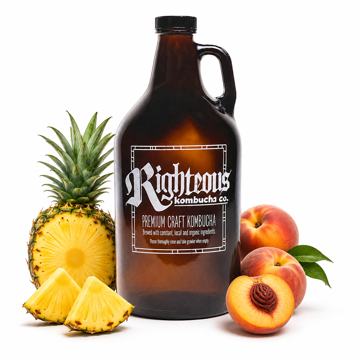 Pineapple Peach small-batch kombucha from Righteous Kombucha in Colorado Springs